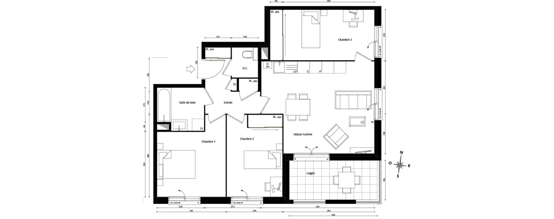 Appartement T4 de 72,53 m2 &agrave; Tassin-La-Demi-Lune Centre