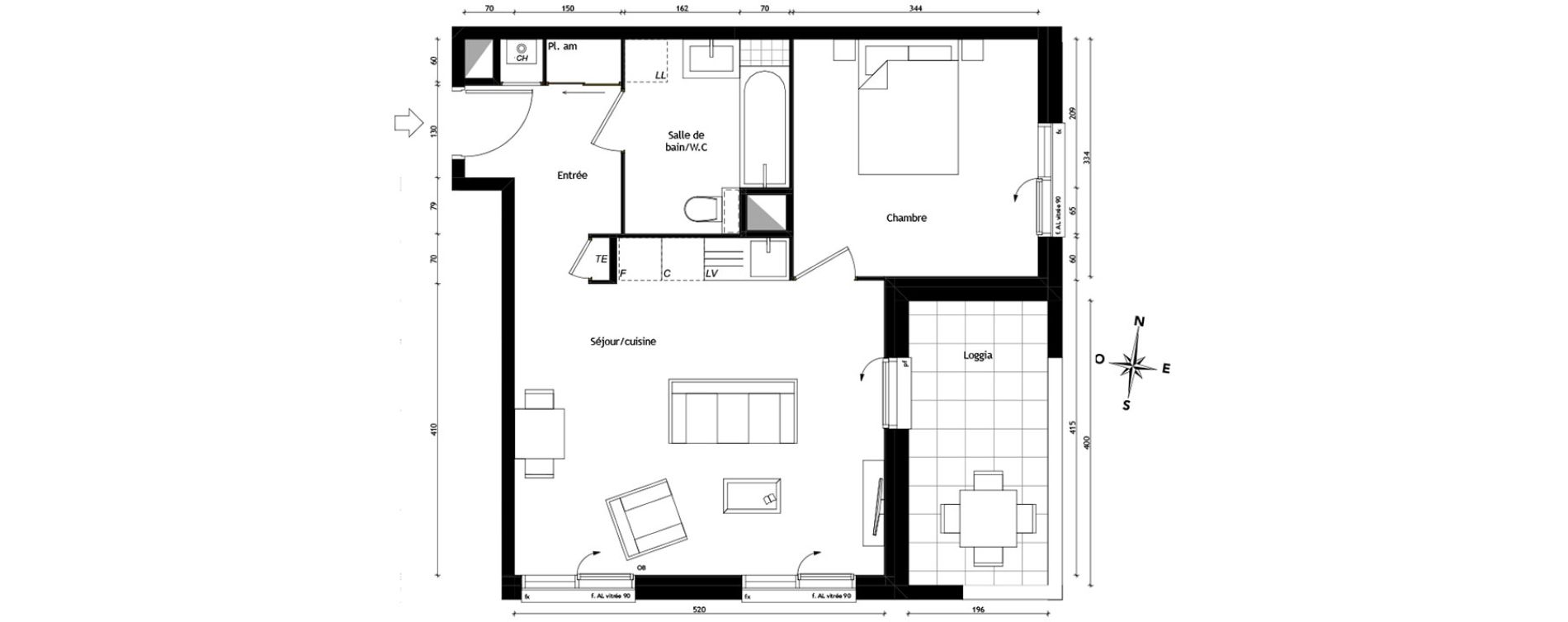 Appartement T2 de 46,12 m2 &agrave; Tassin-La-Demi-Lune Centre