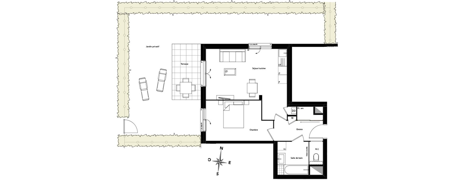 Appartement T2 de 46,82 m2 &agrave; Tassin-La-Demi-Lune Centre