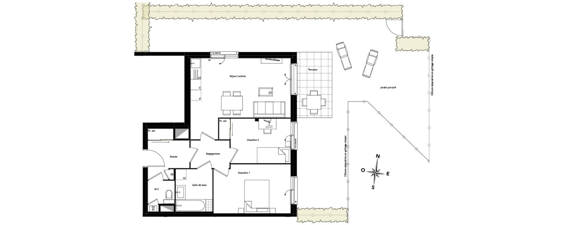 Appartement T3 de 58,74 m2 &agrave; Tassin-La-Demi-Lune Centre
