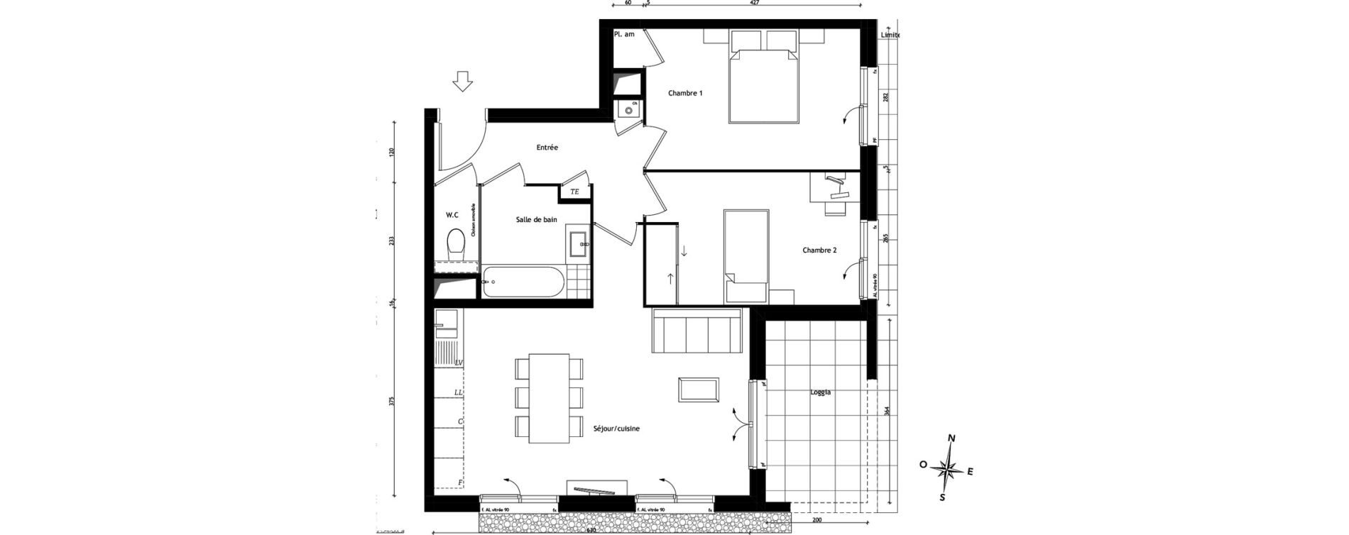 Appartement T3 de 61,39 m2 &agrave; Tassin-La-Demi-Lune Centre