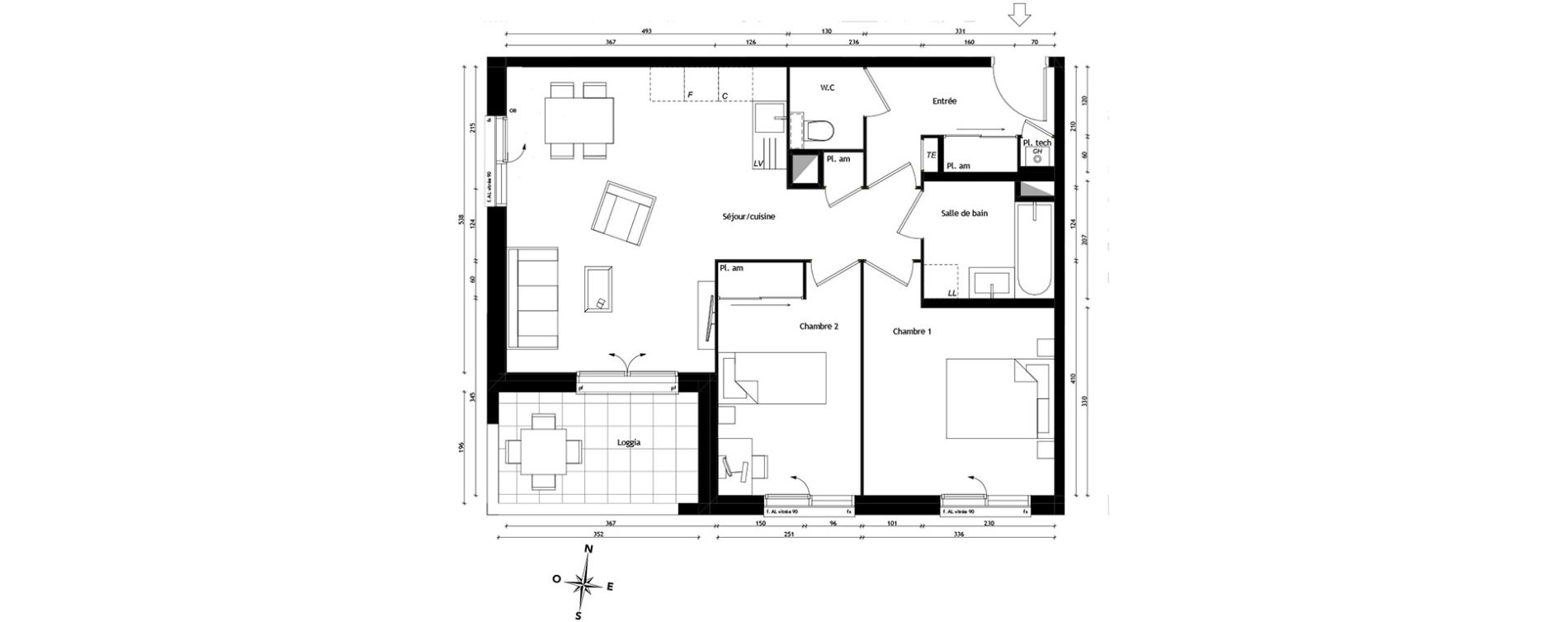 Appartement T3 de 61,76 m2 &agrave; Tassin-La-Demi-Lune Centre