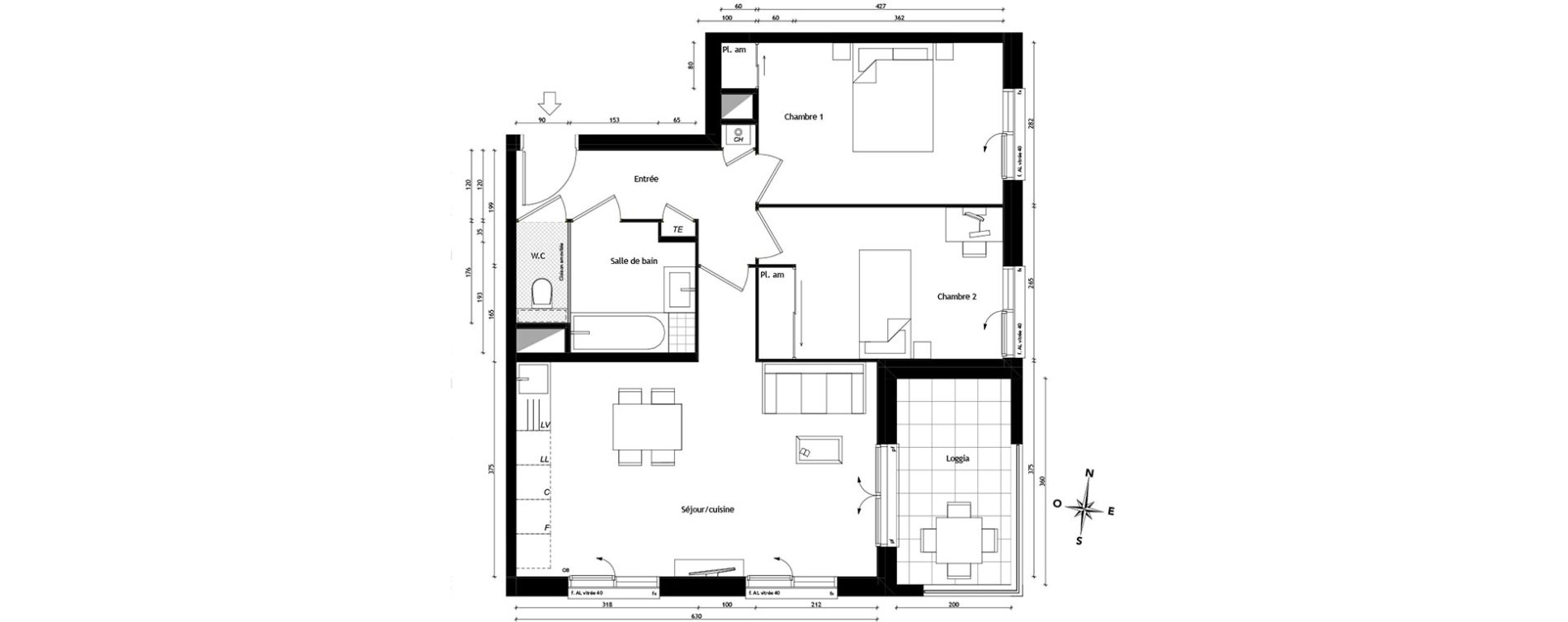 Appartement T3 de 61,37 m2 &agrave; Tassin-La-Demi-Lune Centre