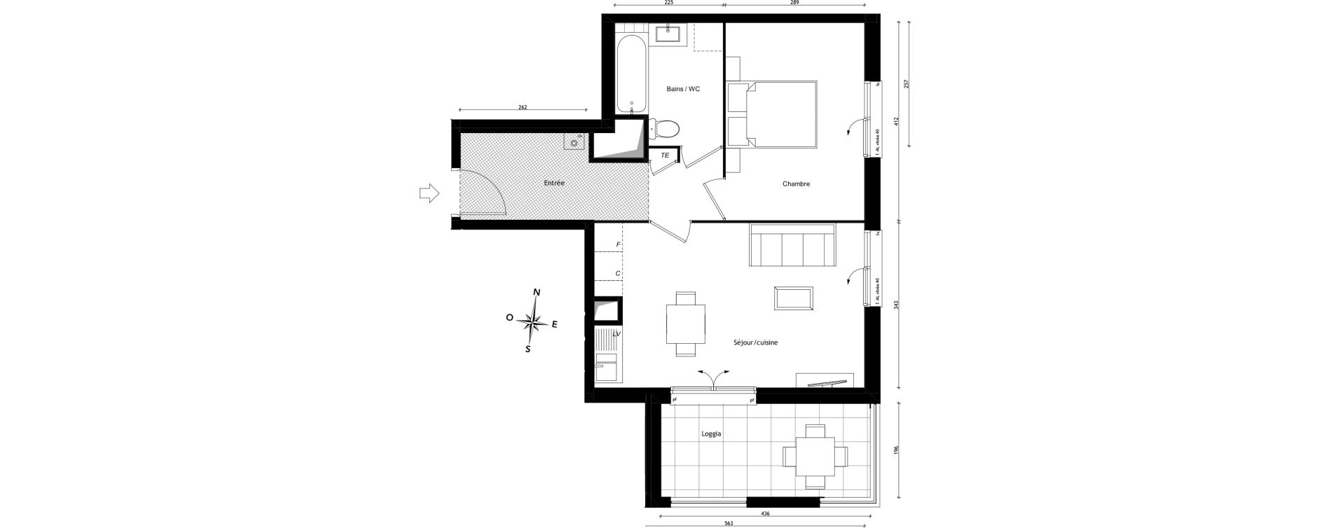 Appartement T2 de 44,70 m2 &agrave; Tassin-La-Demi-Lune Centre