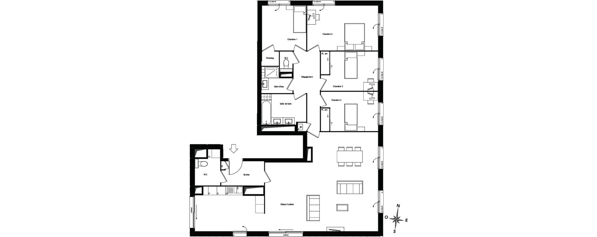 Appartement T5 de 137,89 m2 &agrave; Tassin-La-Demi-Lune Centre