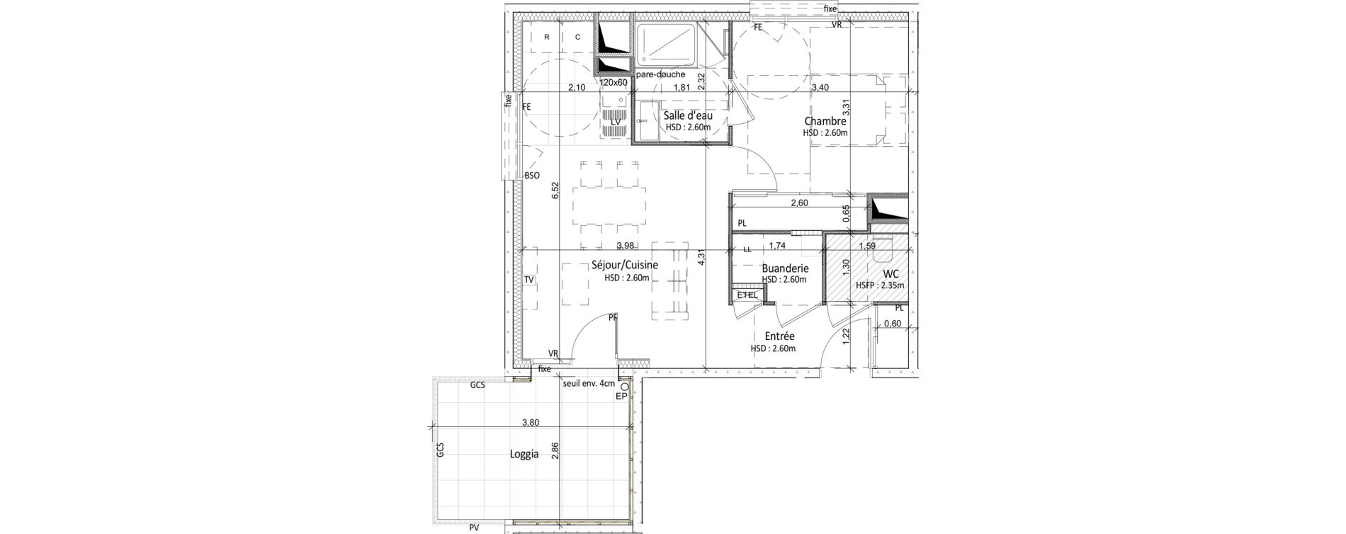 Appartement T2 de 46,71 m2 &agrave; Tassin-La-Demi-Lune Tassin - le bourg