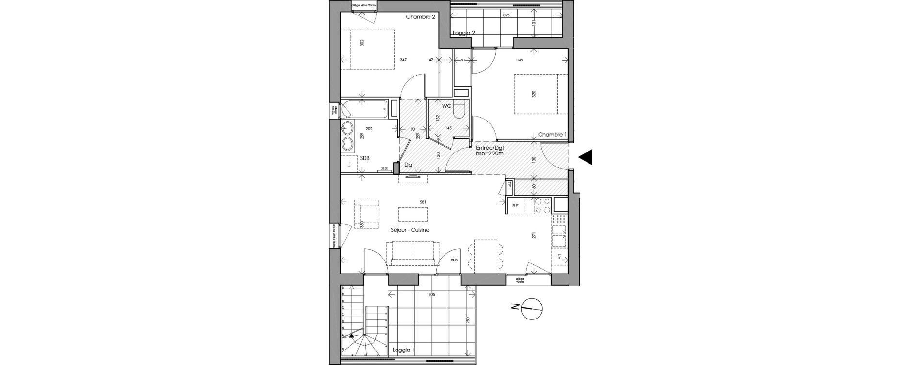 Appartement T3 de 65,60 m2 &agrave; Tassin-La-Demi-Lune Tassin - le bourg