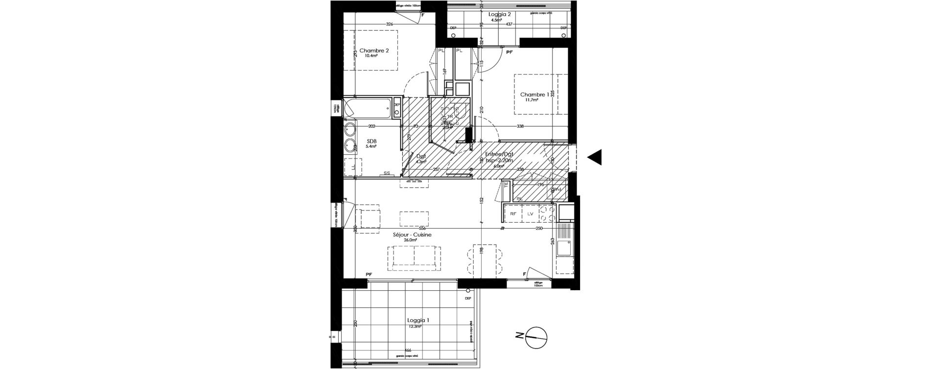 Appartement T3 de 65,80 m2 &agrave; Tassin-La-Demi-Lune Tassin - le bourg