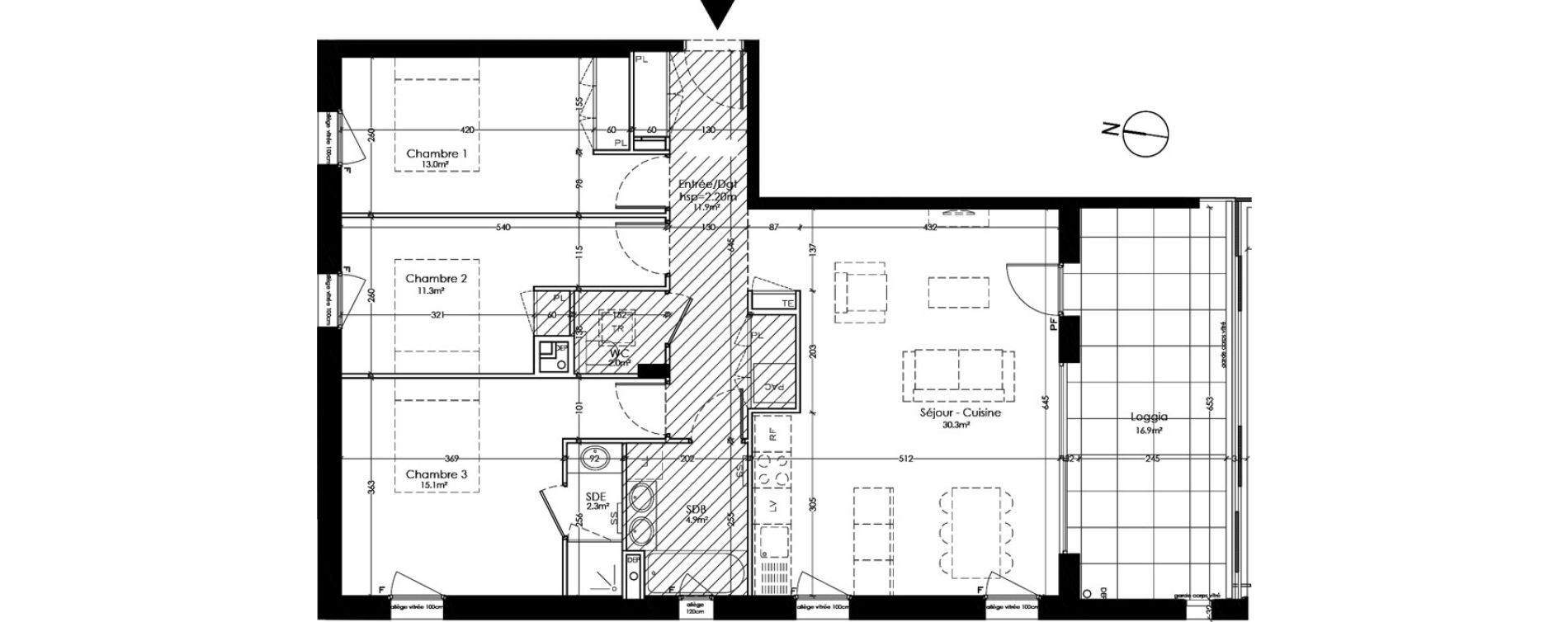 Appartement T4 de 90,80 m2 &agrave; Tassin-La-Demi-Lune Tassin - le bourg