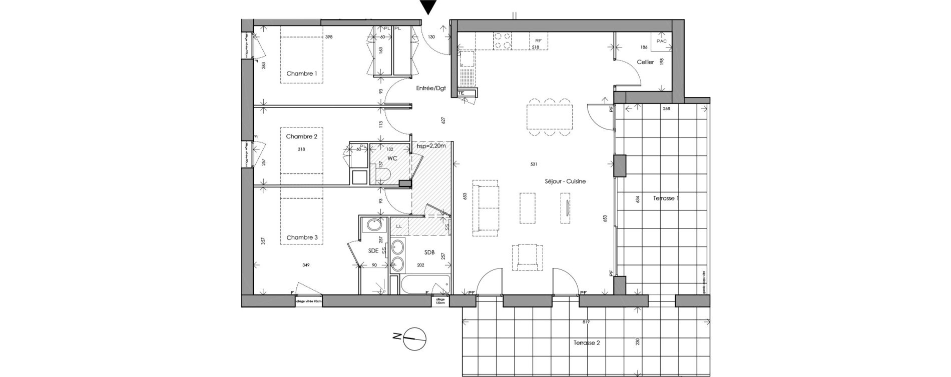 Appartement T4 de 105,30 m2 &agrave; Tassin-La-Demi-Lune Tassin - le bourg