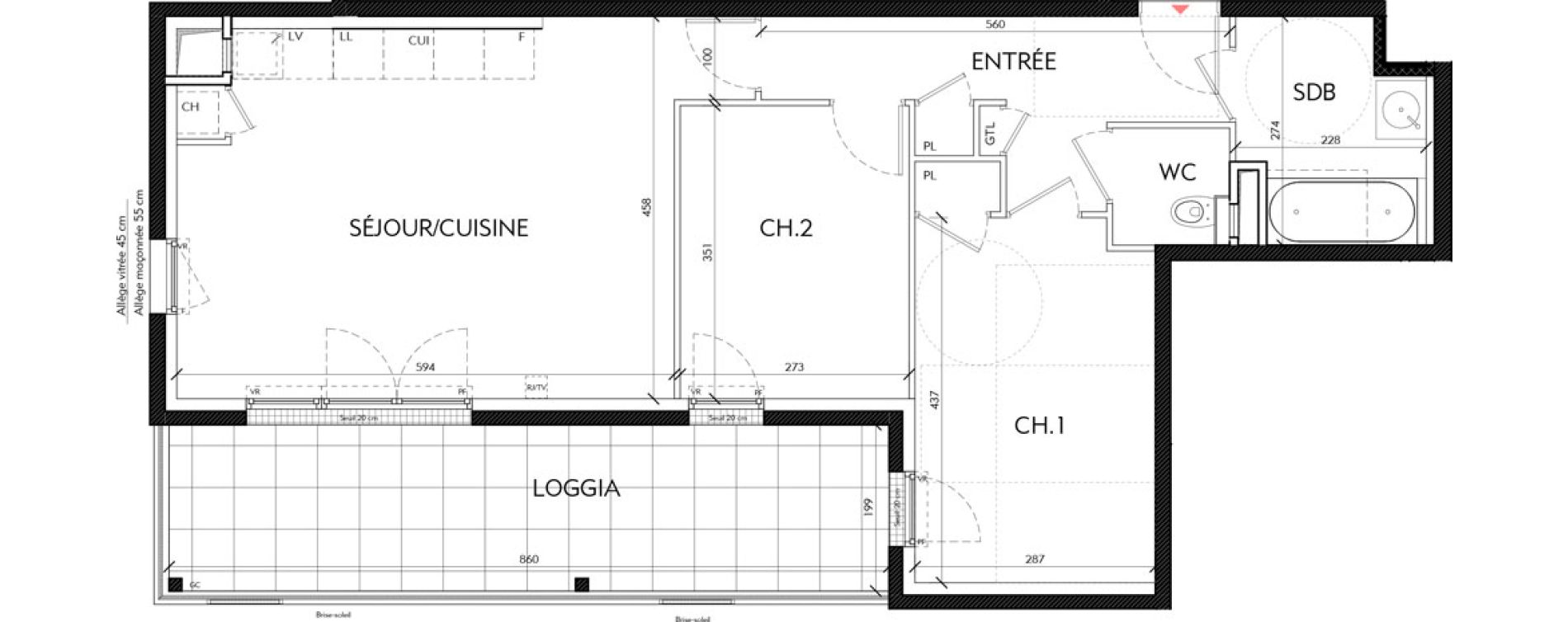 Appartement T3 de 65,36 m2 &agrave; Tassin-La-Demi-Lune Tassin - le bourg