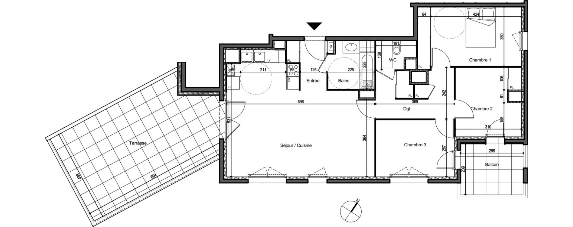 Appartement T4 de 85,50 m2 &agrave; Tassin-La-Demi-Lune Centre