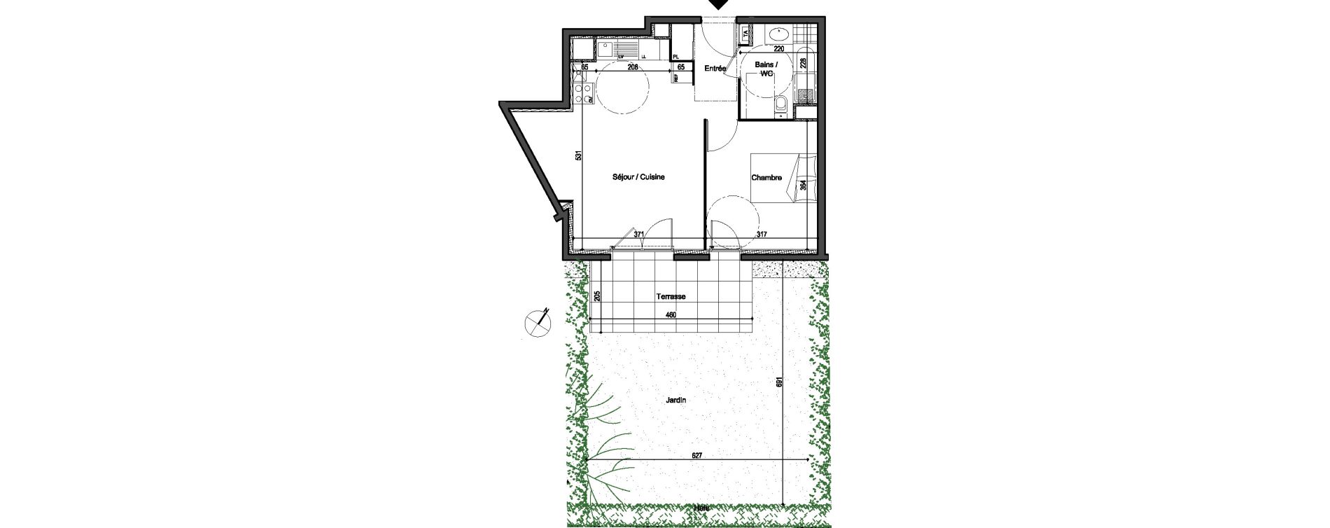 Appartement T2 de 44,45 m2 &agrave; Tassin-La-Demi-Lune Centre