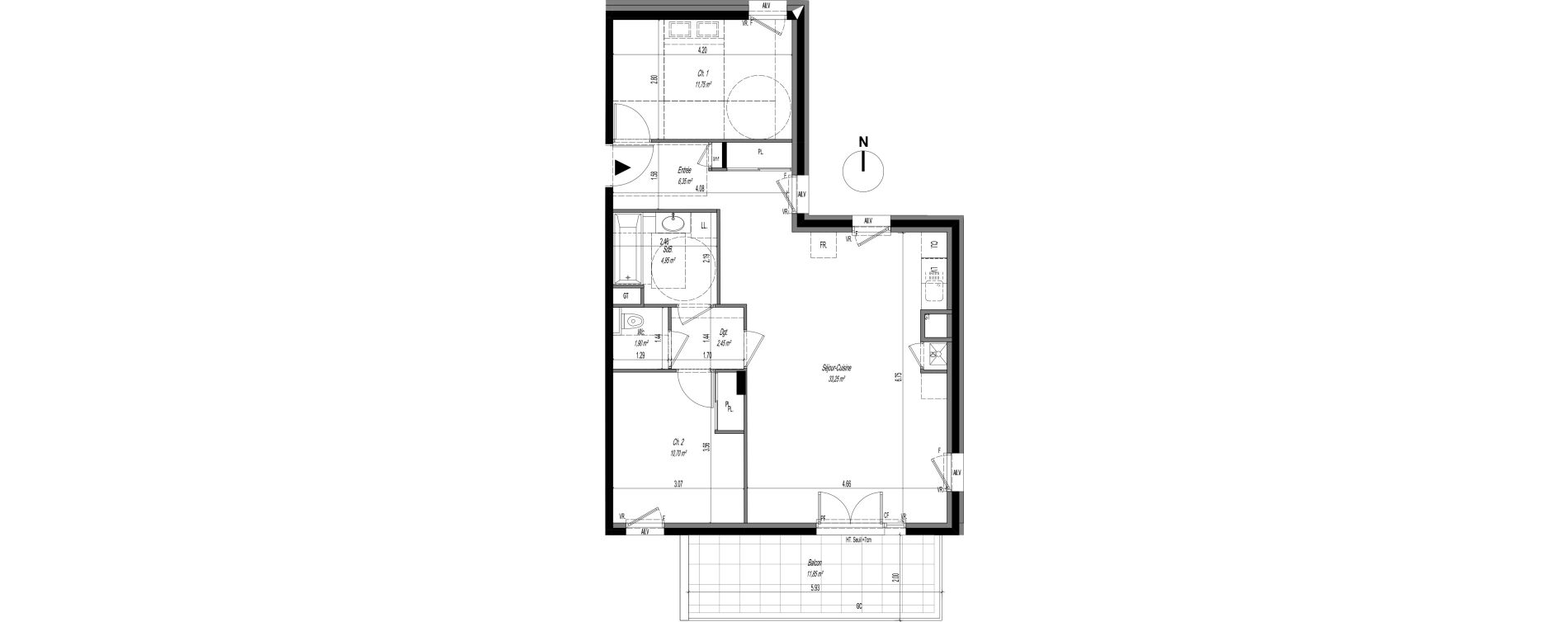Appartement T3 de 71,70 m2 &agrave; Tassin-La-Demi-Lune La raude