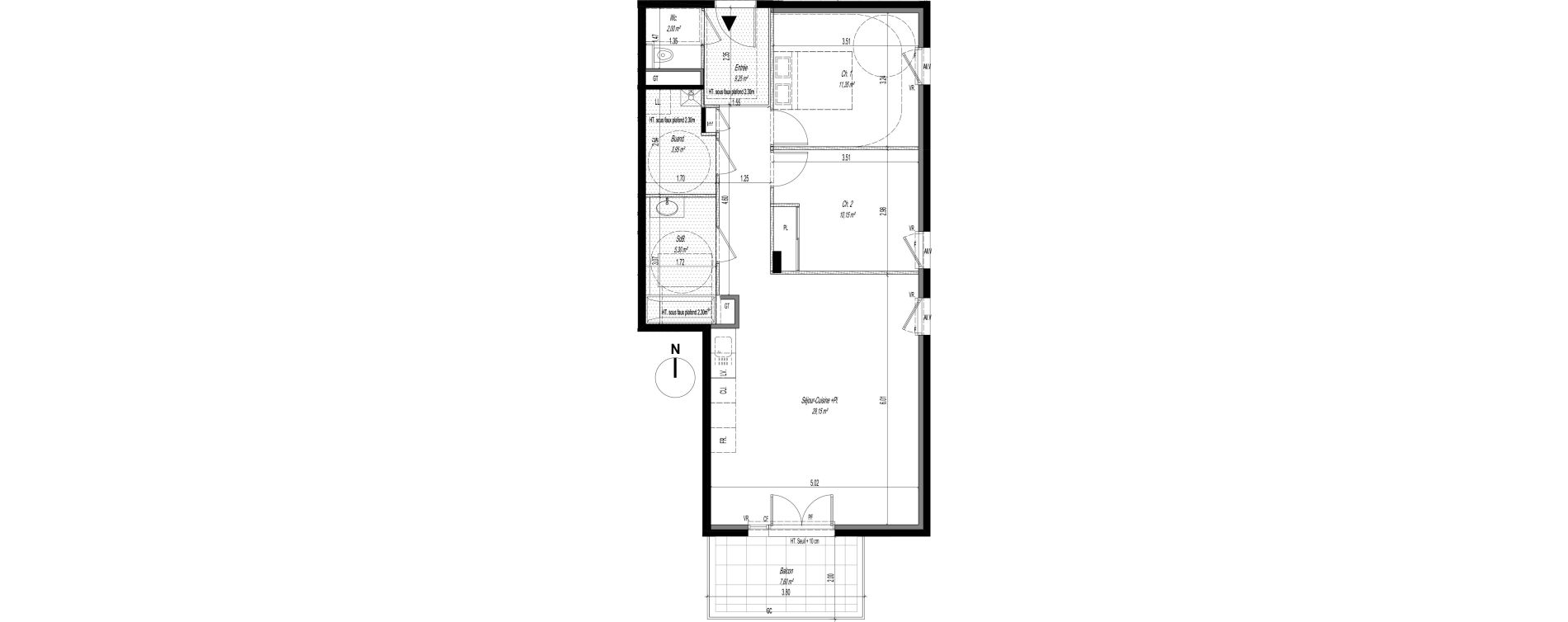 Appartement T3 de 71,15 m2 &agrave; Tassin-La-Demi-Lune La raude