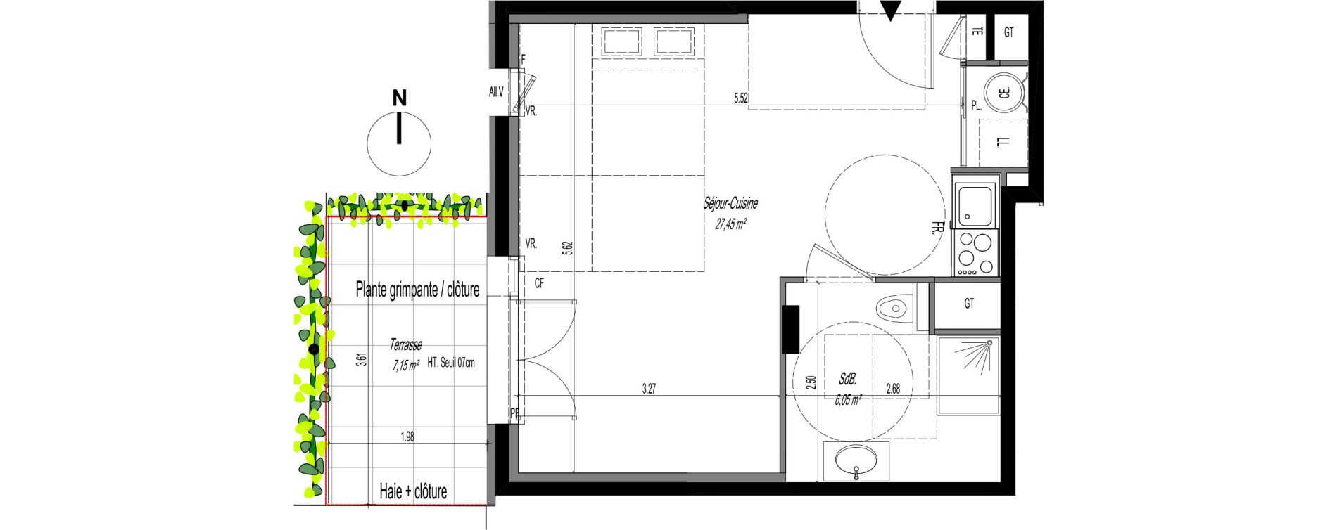 Appartement T1 de 33,50 m2 &agrave; Tassin-La-Demi-Lune La raude