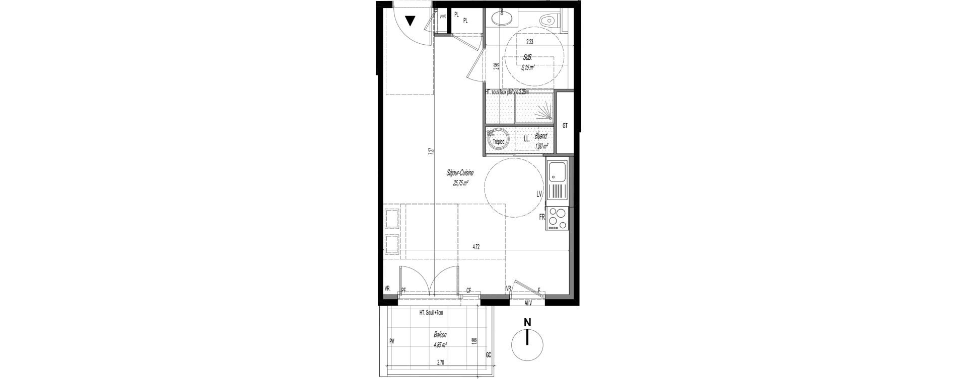 Appartement T1 de 33,20 m2 &agrave; Tassin-La-Demi-Lune La raude