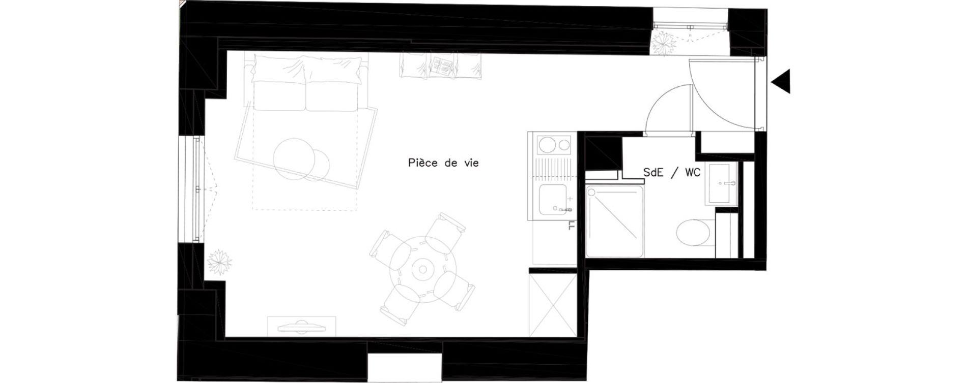 Appartement T1 de 24,56 m2 &agrave; Tassin-La-Demi-Lune Montpinot le bourg