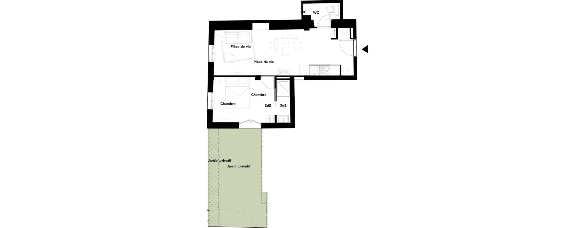 Appartement T2 de 36,94 m2 &agrave; Tassin-La-Demi-Lune Montpinot le bourg