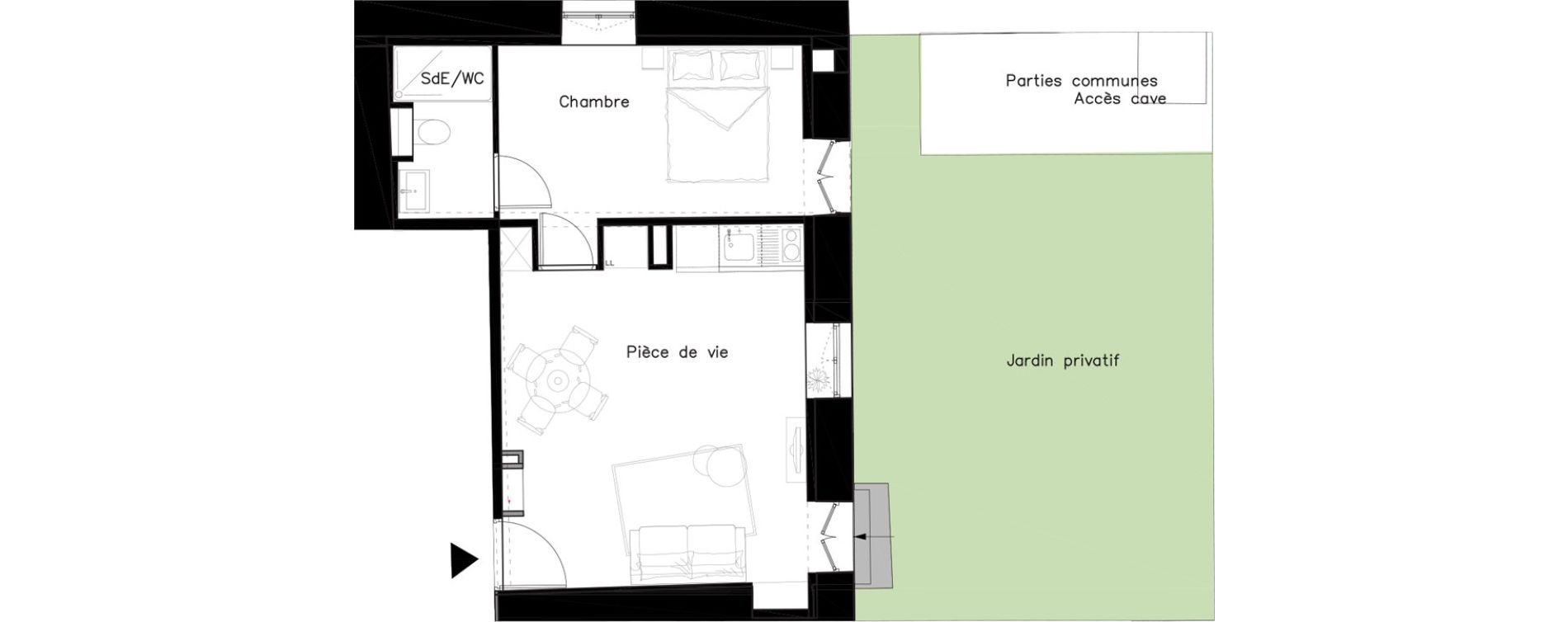 Appartement T2 de 35,65 m2 &agrave; Tassin-La-Demi-Lune Montpinot le bourg