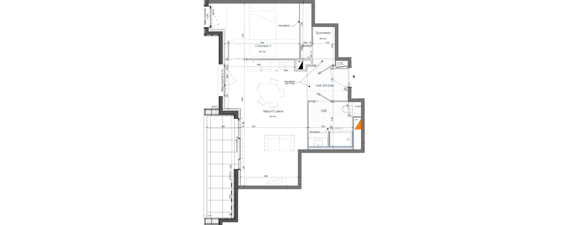 Appartement T2 de 49,95 m2 &agrave; Tassin-La-Demi-Lune Centre
