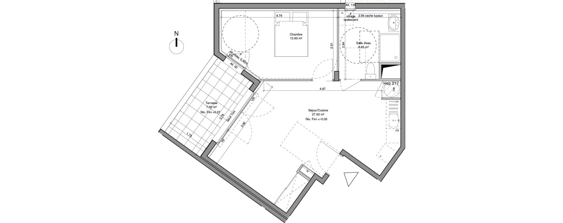 Appartement T2 de 46,85 m2 &agrave; Ternay Centre