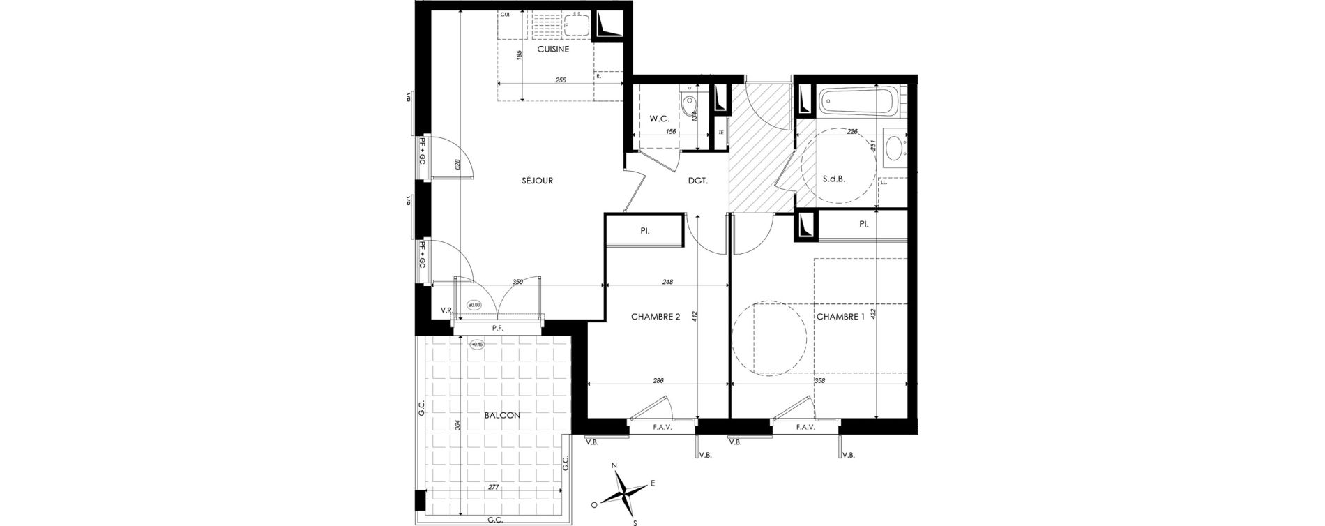 Appartement T3 de 62,00 m2 &agrave; Ternay Centre