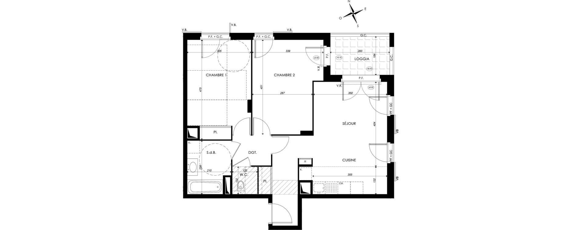 Appartement T3 de 62,80 m2 &agrave; Ternay Centre