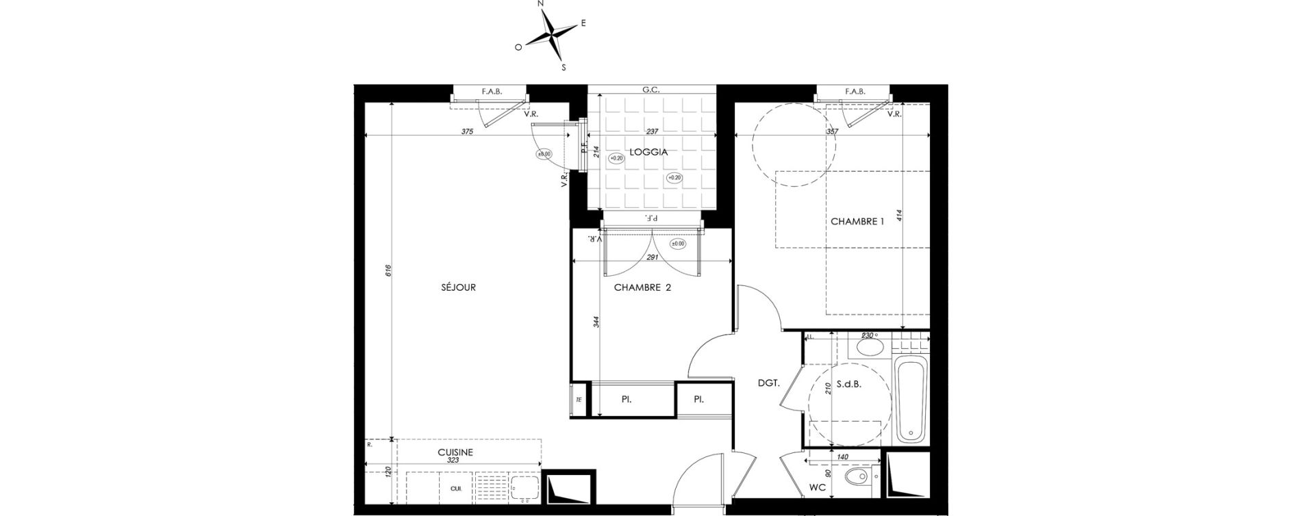 Appartement T3 de 65,80 m2 &agrave; Ternay Centre