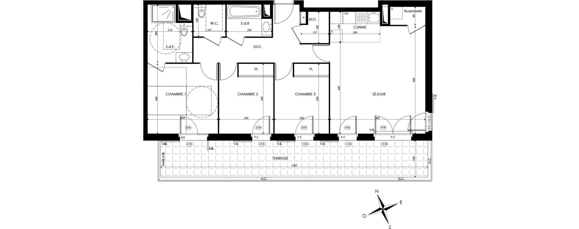 Appartement T4 de 80,05 m2 &agrave; Ternay Centre