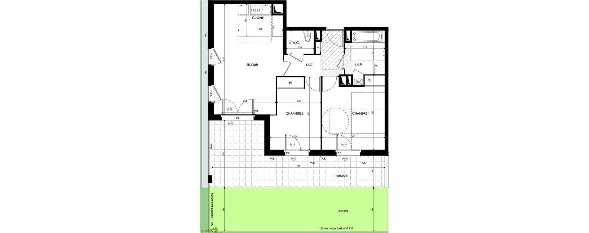 Appartement T3 de 61,75 m2 &agrave; Ternay Centre