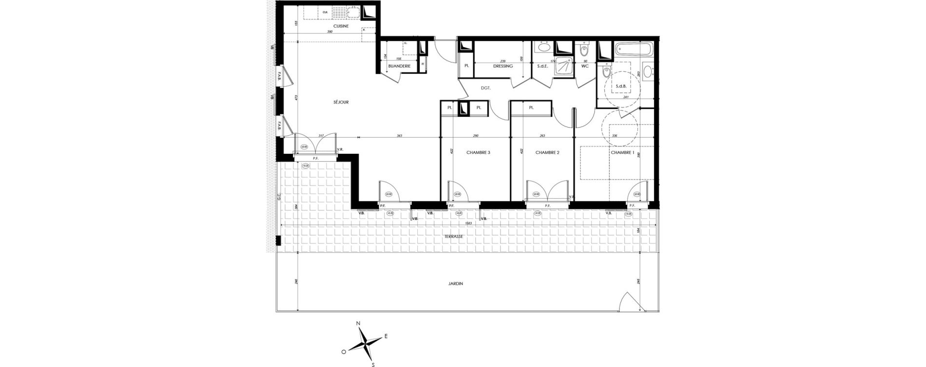 Appartement T4 de 100,25 m2 &agrave; Ternay Centre