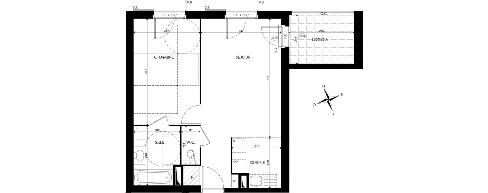 Appartement T2 de 45,00 m2 &agrave; Ternay Centre