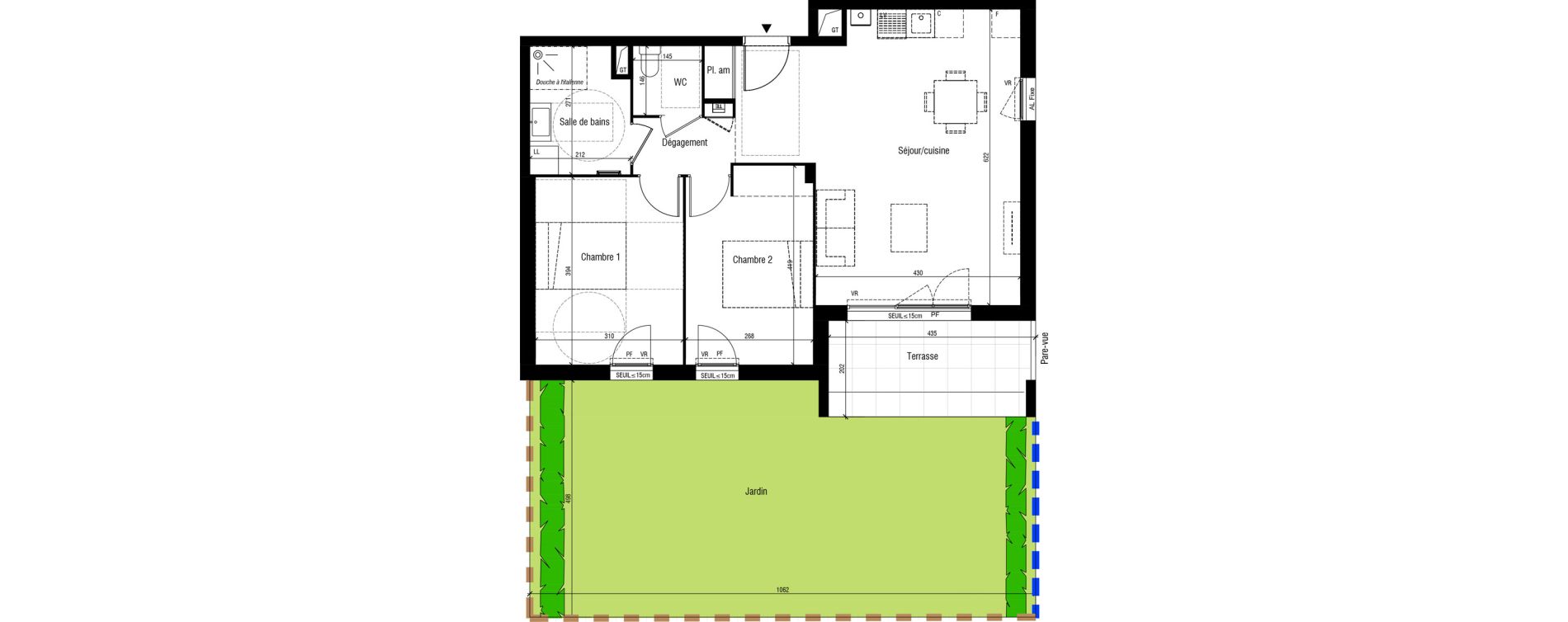 Appartement T3 de 64,35 m2 &agrave; Toussieu Centre