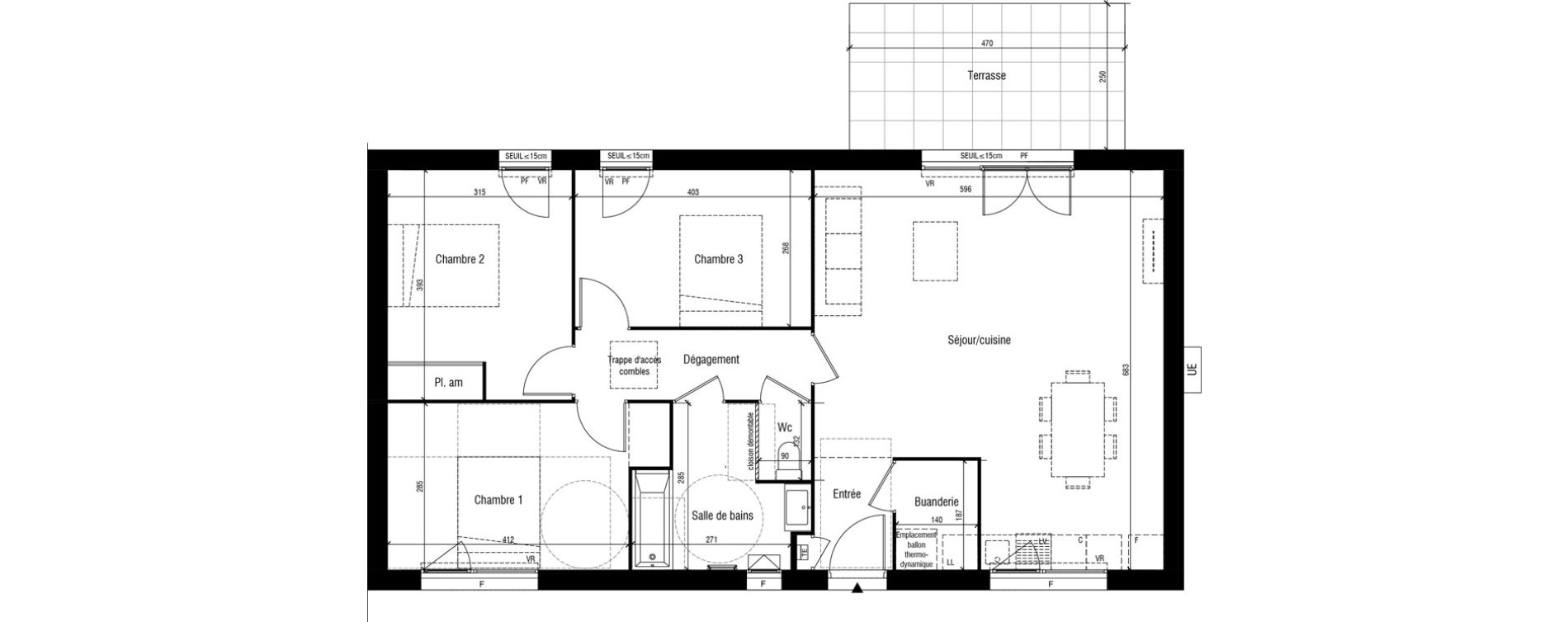 Maison T4 de 88,50 m2 &agrave; Toussieu Centre