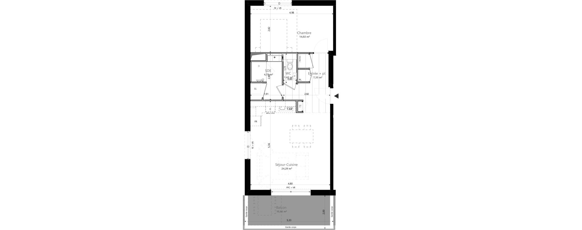 Appartement T2 de 51,80 m2 &agrave; Vaulx-En-Velin Vaulx en velun village