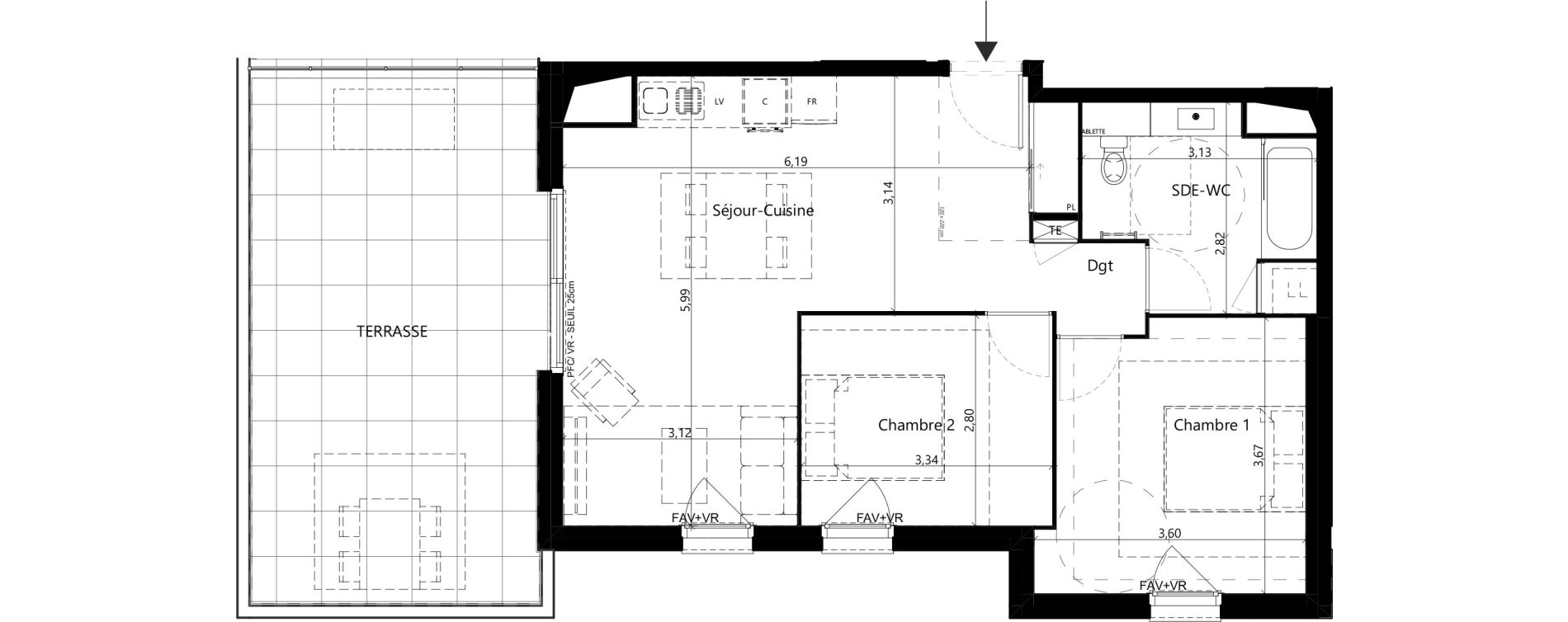 Appartement T3 de 59,14 m2 &agrave; Vaulx-En-Velin Vaulx en velun village