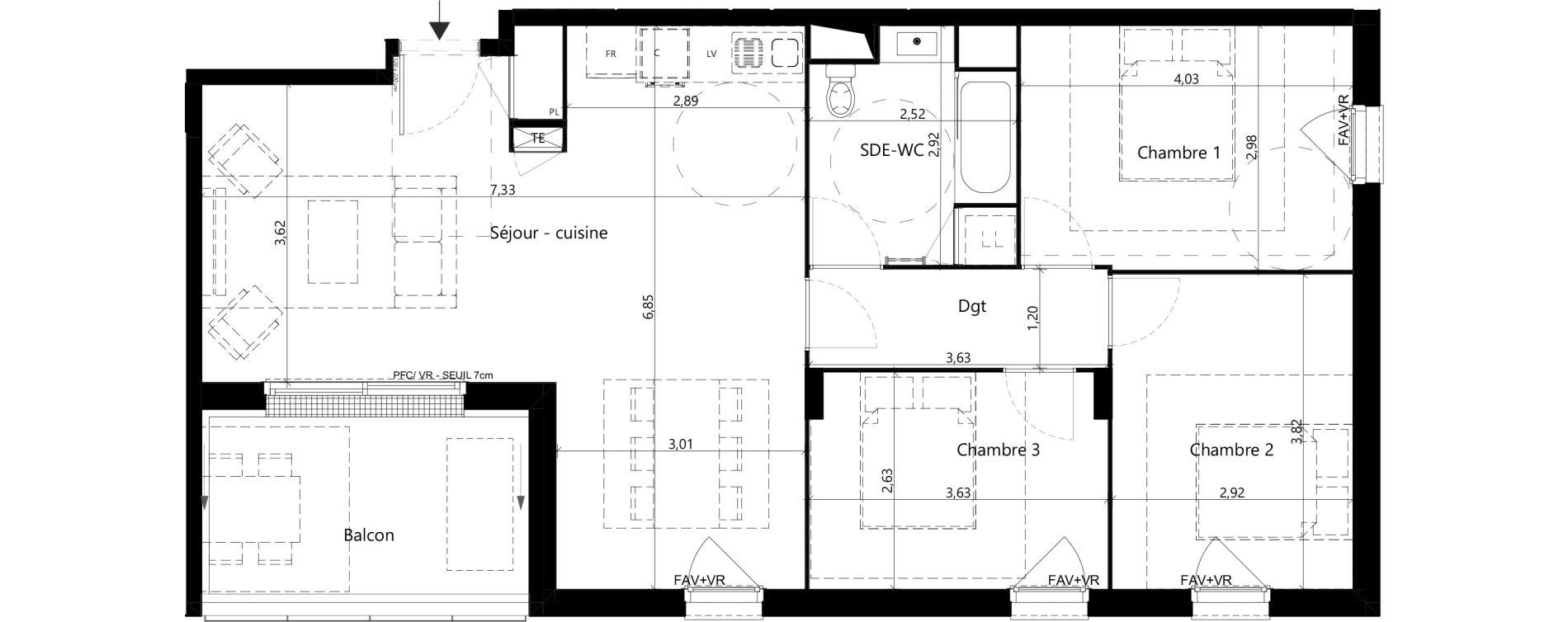 Appartement T4 de 80,10 m2 &agrave; Vaulx-En-Velin Vaulx en velun village