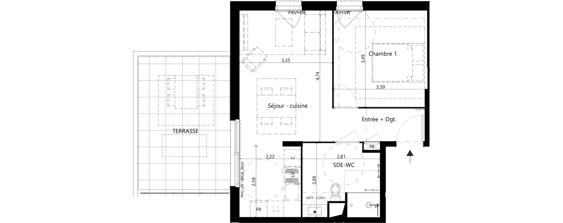 Appartement T2 de 44,61 m2 &agrave; Vaulx-En-Velin Vaulx en velun village