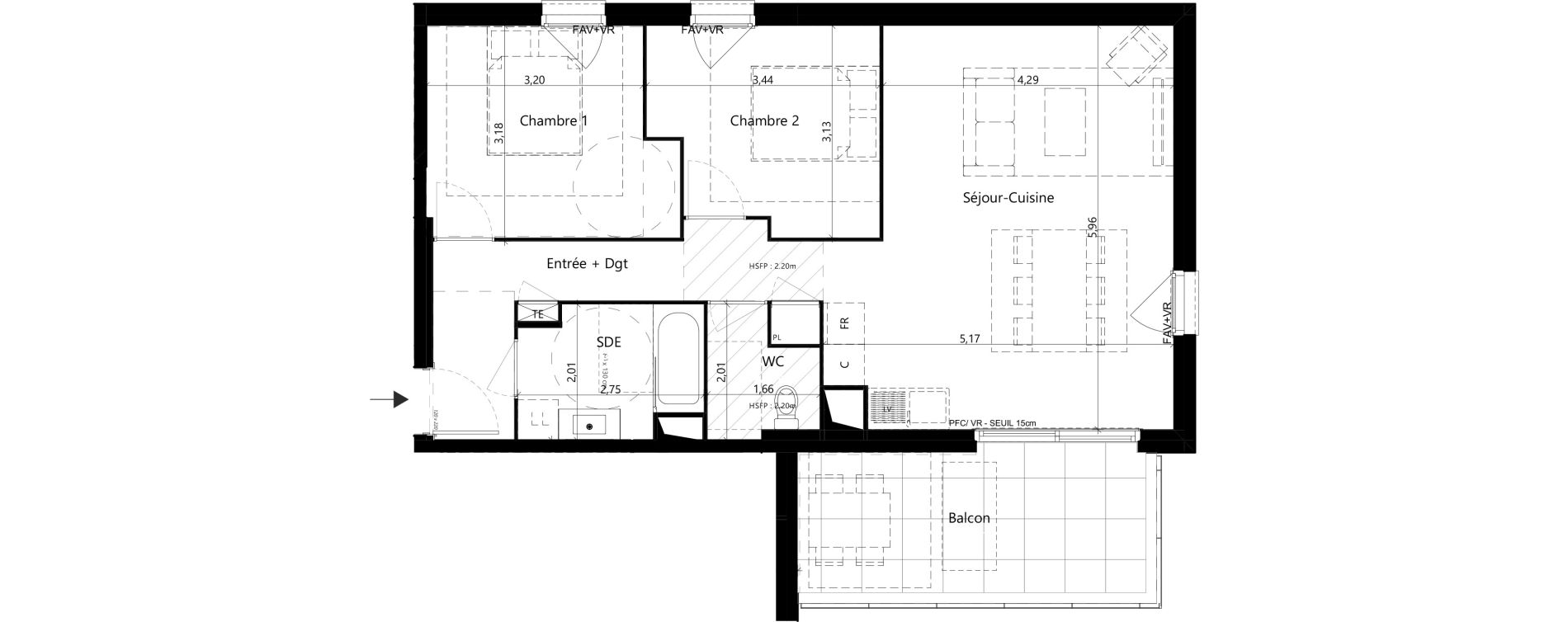 Appartement T3 de 64,22 m2 &agrave; Vaulx-En-Velin Vaulx en velun village