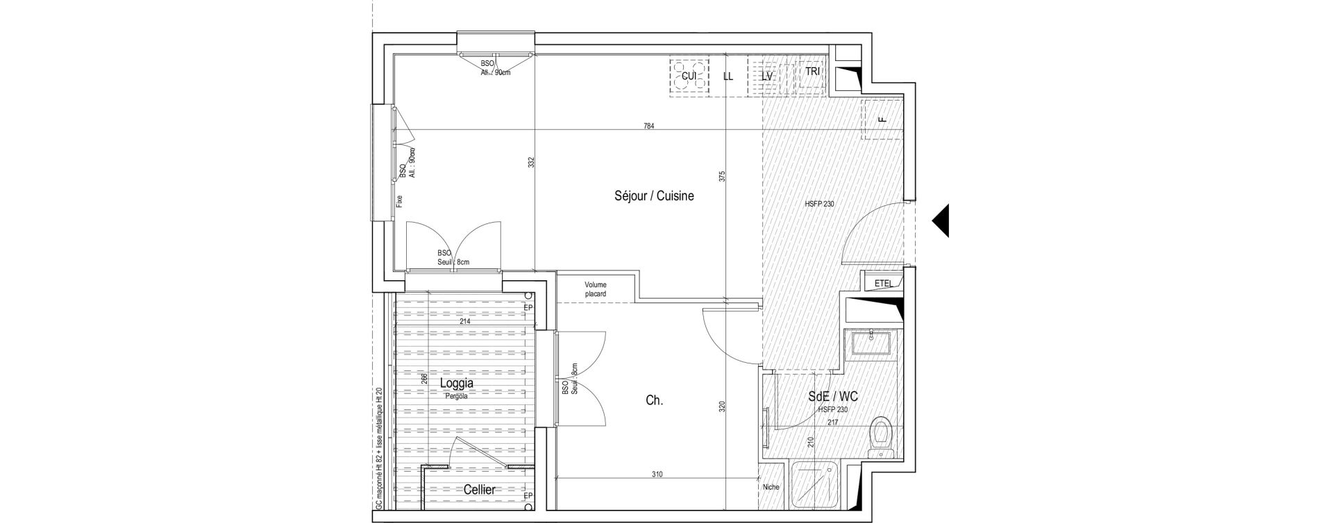 Appartement T2 de 42,80 m2 &agrave; Vaulx-En-Velin Verch&egrave;res