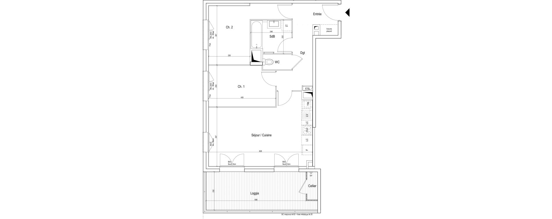 Appartement T3 de 62,00 m2 &agrave; Vaulx-En-Velin Verch&egrave;res