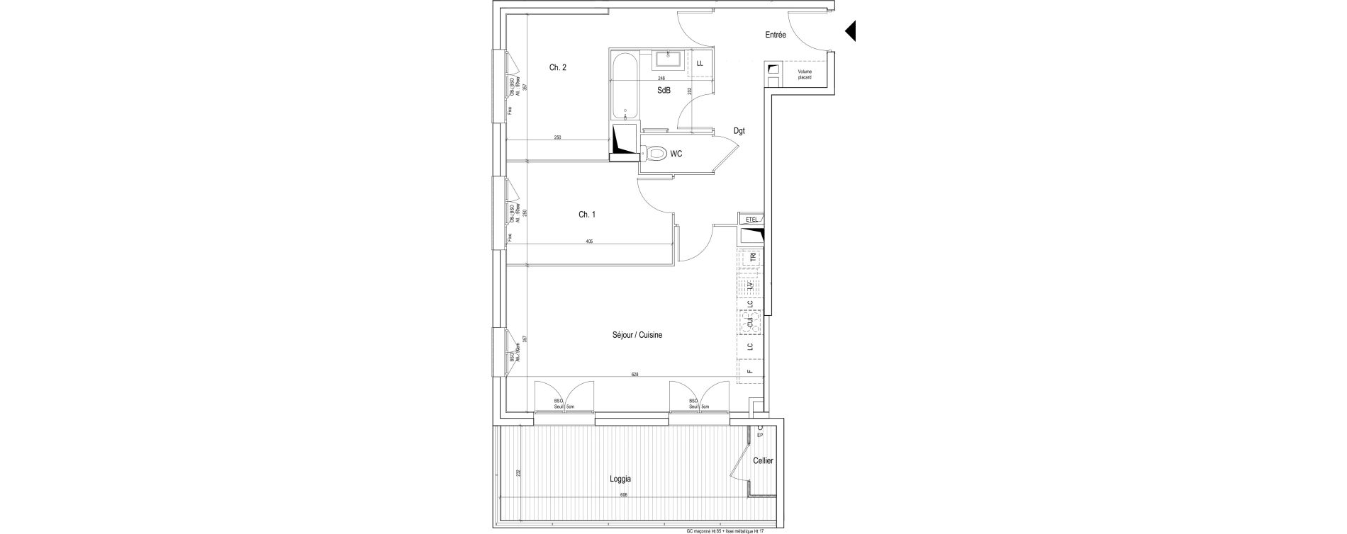 Appartement T3 de 62,00 m2 &agrave; Vaulx-En-Velin Verch&egrave;res