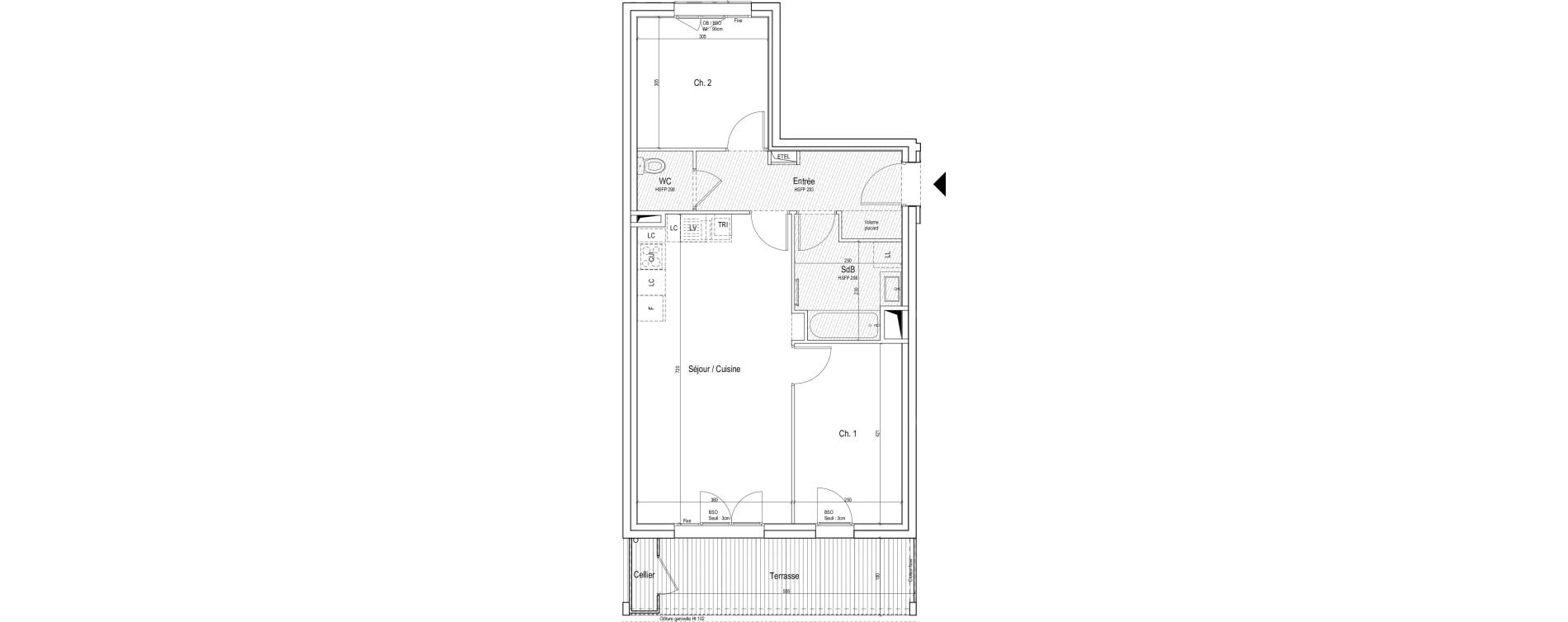 Appartement T3 de 60,80 m2 &agrave; Vaulx-En-Velin Verch&egrave;res