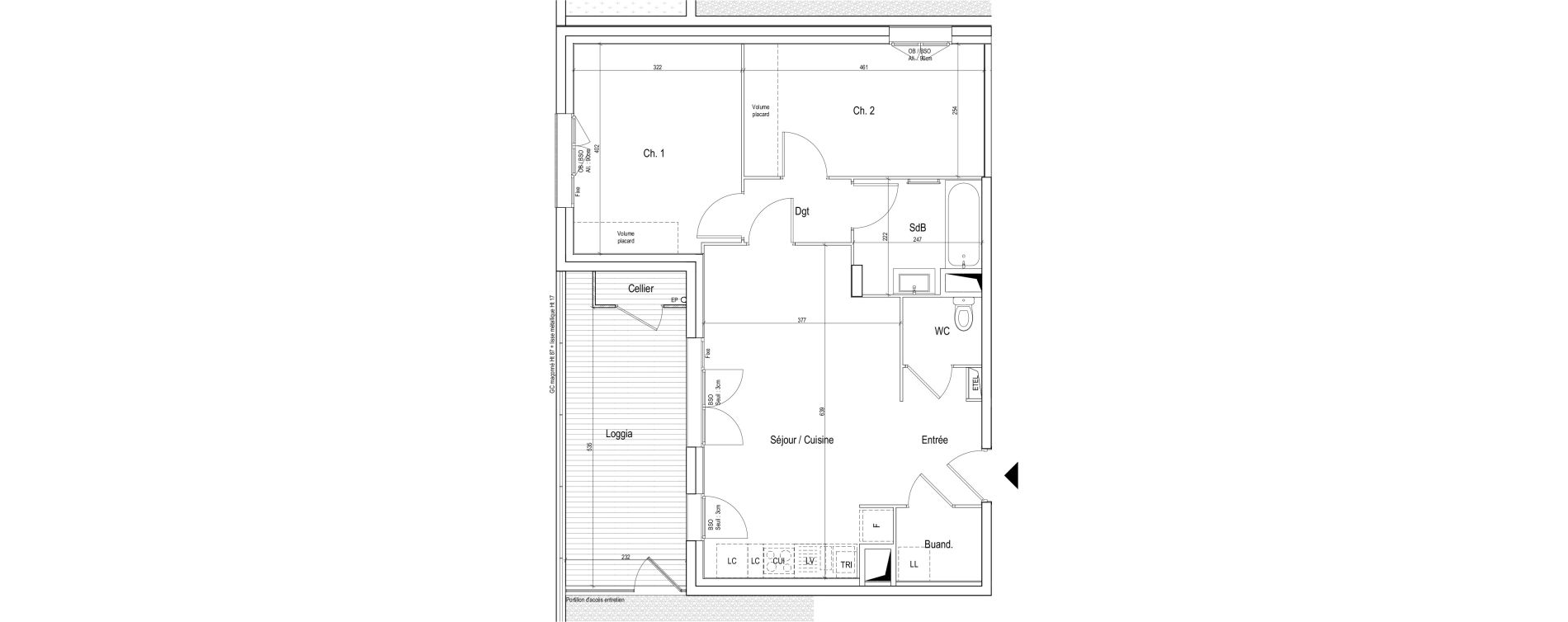 Appartement T3 de 62,70 m2 &agrave; Vaulx-En-Velin Verch&egrave;res