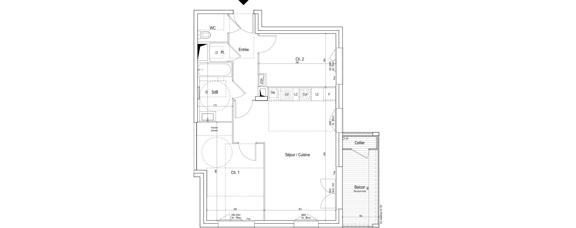 Appartement T3 de 62,80 m2 &agrave; Vaulx-En-Velin Verch&egrave;res