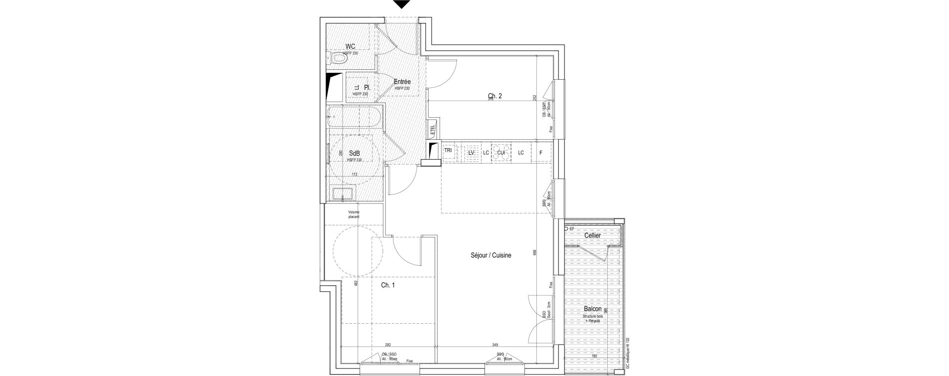 Appartement T3 de 62,30 m2 &agrave; Vaulx-En-Velin Verch&egrave;res