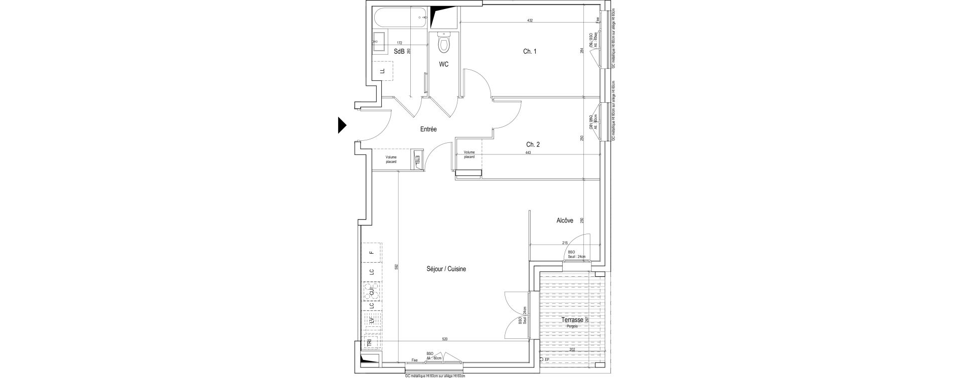 Appartement T3 de 70,30 m2 &agrave; Vaulx-En-Velin Verch&egrave;res