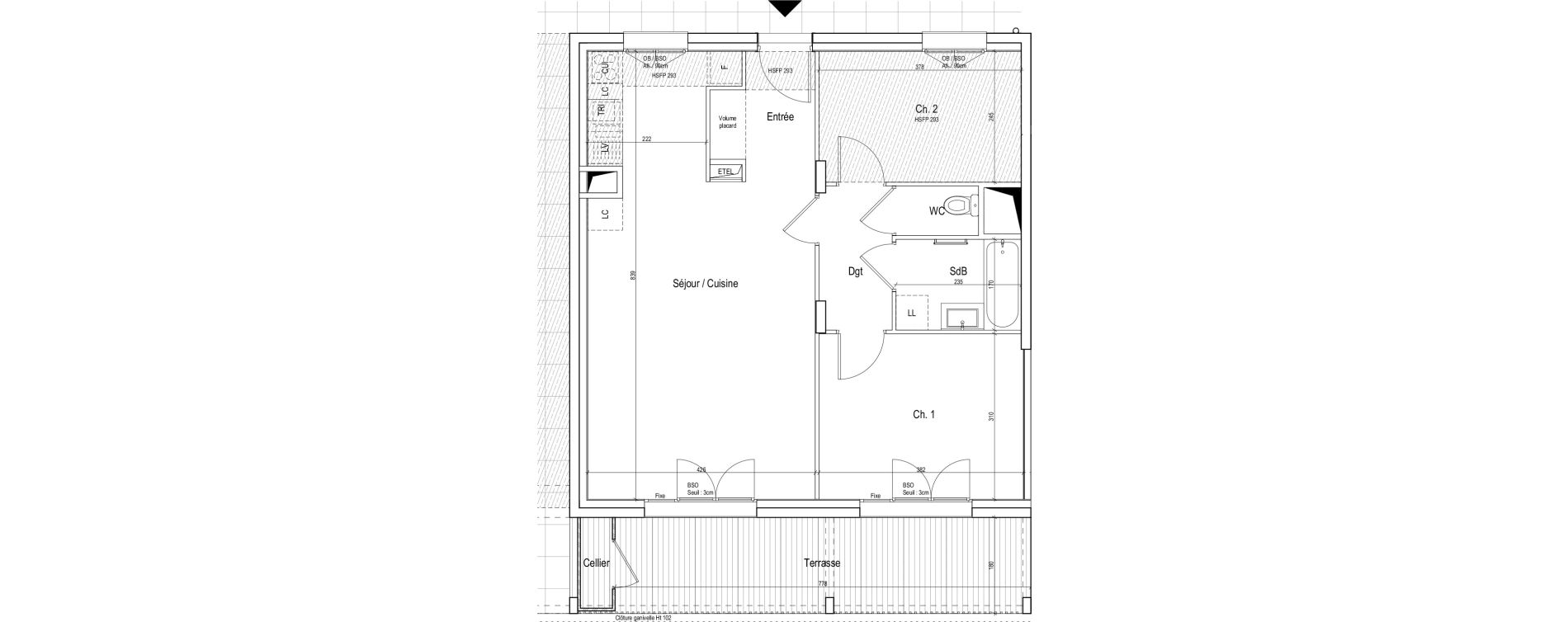 Appartement T3 de 64,80 m2 &agrave; Vaulx-En-Velin Verch&egrave;res