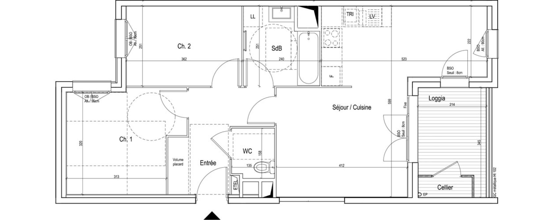 Appartement T3 de 61,50 m2 &agrave; Vaulx-En-Velin Verch&egrave;res